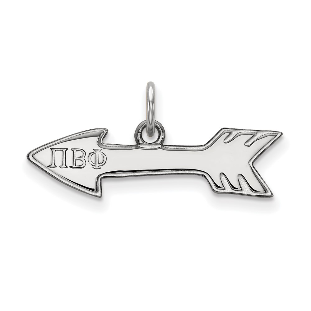 Sterling Silver Rhodium-plated LogoArt Pi Beta Phi Sorority Symbol Extra Small Pendant