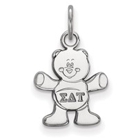 Sterling Silver Rhodium-plated LogoArt Sigma Delta Tau Sorority Symbol Extra Small Pendant view 1