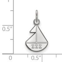 Sterling Silver Rhodium-plated LogoArt Sigma Sigma Sigma Sorority Symbol Extra Small Pendant view 2