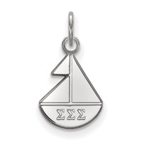 Sterling Silver Rhodium-plated LogoArt Sigma Sigma Sigma Sorority Symbol Extra Small Pendant view 1