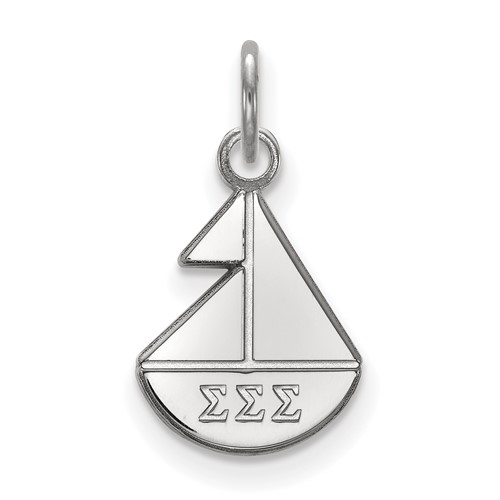 Sterling Silver Rhodium-plated LogoArt Sigma Sigma Sigma Sorority Symbol Extra Small Pendant
