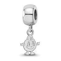Sterling Silver Rhodium-plated LogoArt Syracuse University Mascot Extra Small Dangle Bead Charm view 1