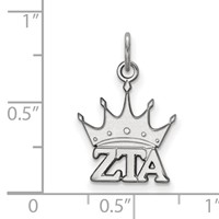 Sterling Silver Rhodium-plated LogoArt Zeta Tau Alpha Sorority Symbol Extra Small Pendant view 2