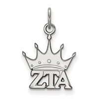 Sterling Silver Rhodium-plated LogoArt Zeta Tau Alpha Sorority Symbol Extra Small Pendant view 1
