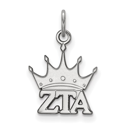 Sterling Silver Rhodium-plated LogoArt Zeta Tau Alpha Sorority Symbol Extra Small Pendant