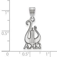 Sterling Silver Rhodium-plated LogoArt Alpha Chi Omega Sorority Symbol Medium Pendant view 2