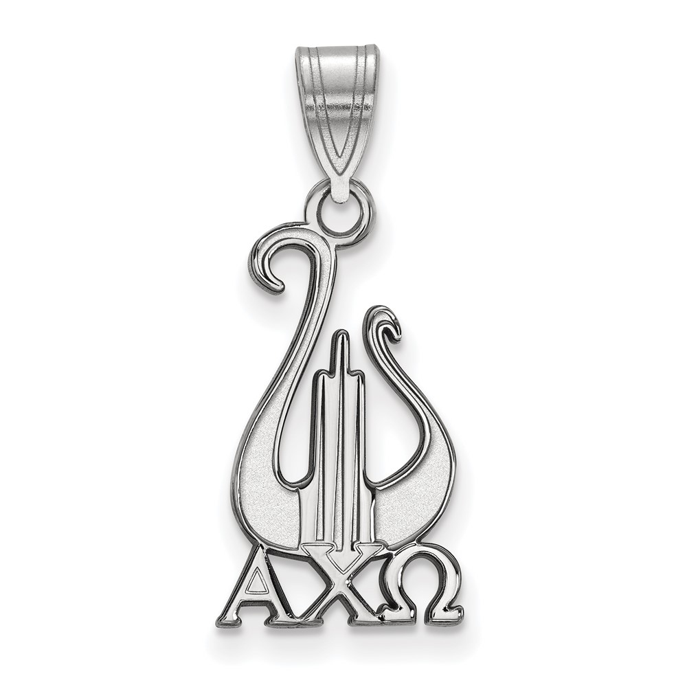 Sterling Silver Rhodium-plated LogoArt Alpha Chi Omega Sorority Symbol Medium Pendant