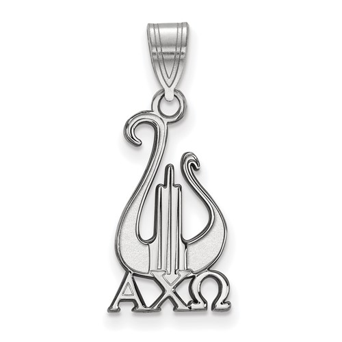 Sterling Silver Rhodium-plated LogoArt Alpha Chi Omega Sorority Symbol Medium Pendant