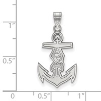 Sterling Silver Rhodium-plated LogoArt Alpha Sigma Tau Sorority Symbol Small Pendant view 2