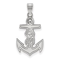 Sterling Silver Rhodium-plated LogoArt Alpha Sigma Tau Sorority Symbol Small Pendant view 1