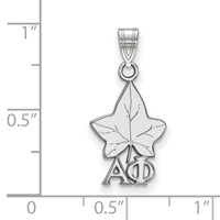 Sterling Silver Rhodium-plated LogoArt Alpha Phi Sorority Symbol Small Pendant view 2