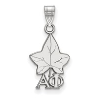 Sterling Silver Rhodium-plated LogoArt Alpha Phi Sorority Symbol Small Pendant view 1
