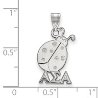 Sterling Silver Rhodium-plated LogoArt Alpha Sigma Alpha Sorority Symbol Small Pendant view 2