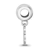 Sterling Silver Rhodium-plated LogoArt Auburn University A-u Extra Small Dangle Bead Charm view 2