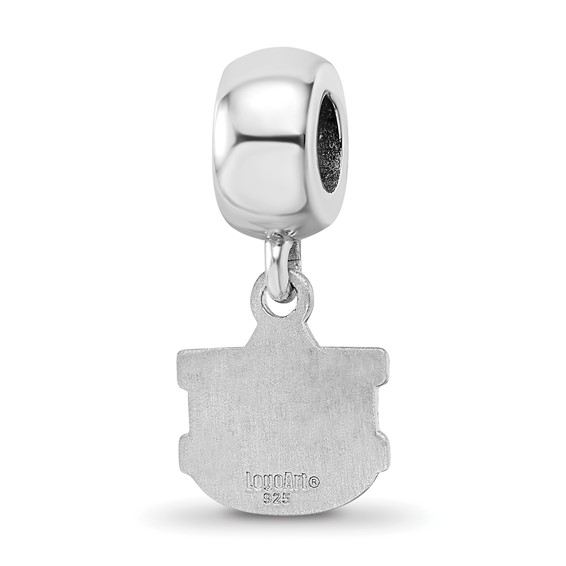 Sterling Silver Rhodium-plated LogoArt Auburn University A-U Extra Small Dangle Bead Charm