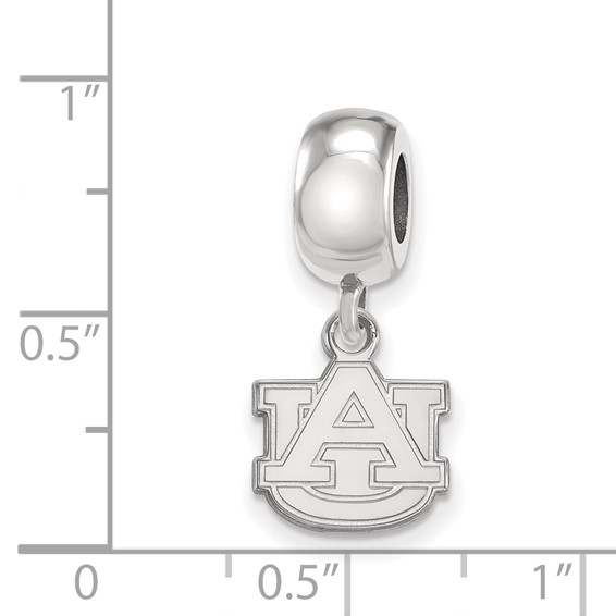 Sterling Silver Rhodium-plated LogoArt Auburn University A-U Extra Small Dangle Bead Charm