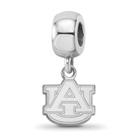 Sterling Silver Rhodium-plated LogoArt Auburn University A-u Extra Small Dangle Bead Charm view 1