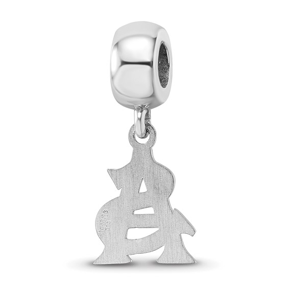 Sterling Silver Rhodium-plated LogoArt Arizona State University A-S Small Dangle Bead Charm