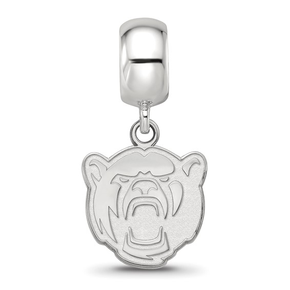 Sterling Silver Rhodium-plated LogoArt Baylor University Small Dangle Bead Charm