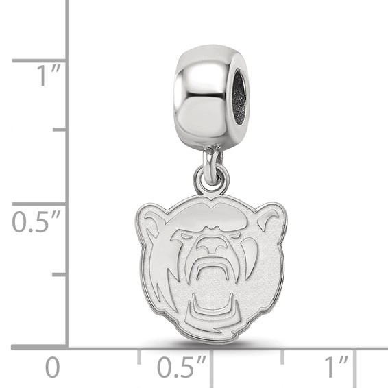 Sterling Silver Rhodium-plated LogoArt Baylor University Small Dangle Bead Charm