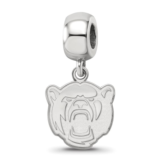 Sterling Silver Rhodium-plated LogoArt Baylor University Small Dangle Bead Charm