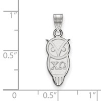 Sterling Silver Rhodium-plated LogoArt Chi Omega Sorority Symbol Small Pendant view 2