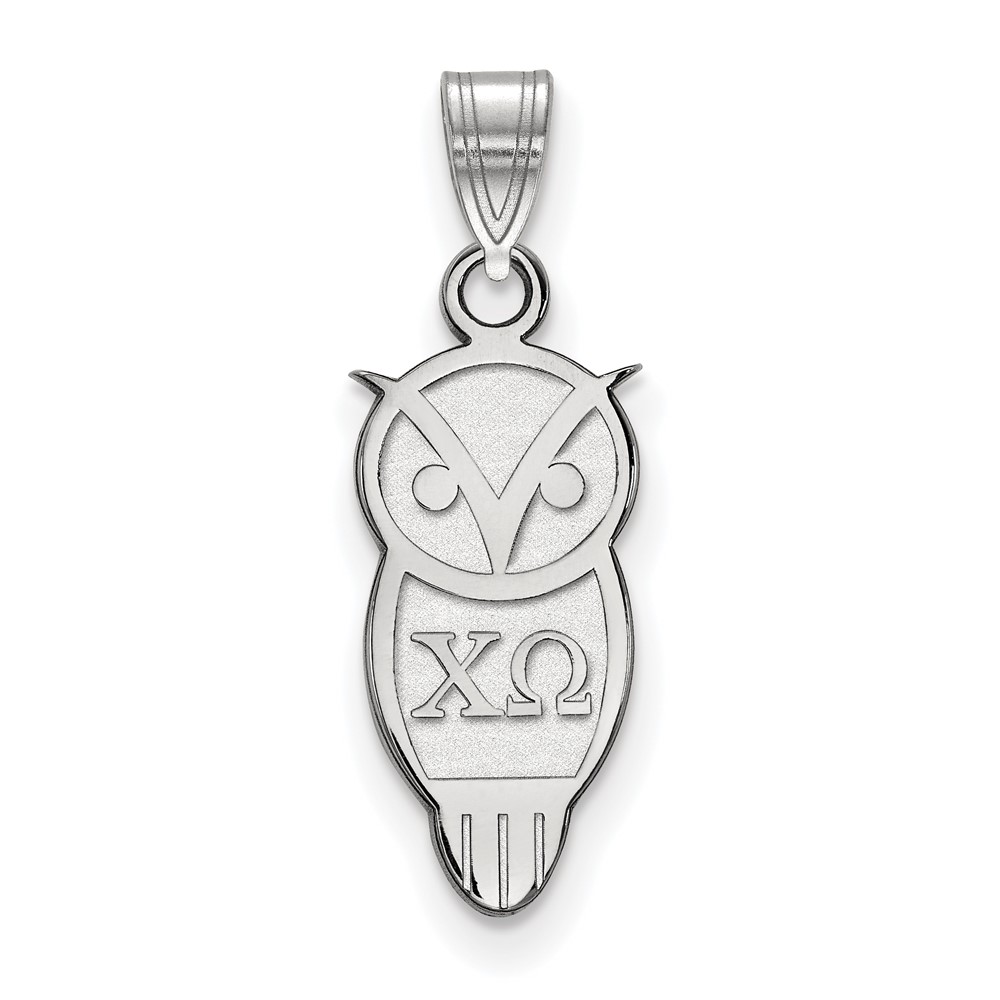 Sterling Silver Rhodium-plated LogoArt Chi Omega Sorority Symbol Small Pendant