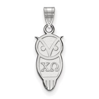 Sterling Silver Rhodium-plated LogoArt Chi Omega Sorority Symbol Small Pendant view 1