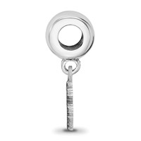 Sterling Silver Rhodium-plated LogoArt Clemson University Tiger Paw Extra Small Dangle Bead Charm view 2