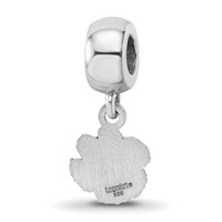 Sterling Silver Rhodium-plated LogoArt Clemson University Tiger Paw Extra Small Dangle Bead Charm view 5
