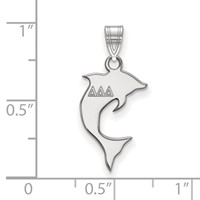 Sterling Silver Rhodium-plated LogoArt Delta Delta Delta Sorority Symbol Small Pendant view 2