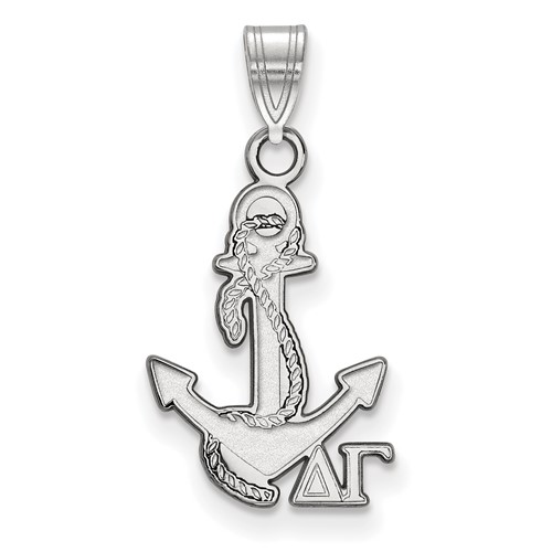 Sterling Silver Rhodium-plated LogoArt Delta Gamma Sorority Symbol Small Pendant