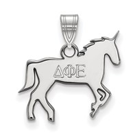Sterling Silver Rhodium-plated LogoArt Delta Phi Epsilon Sorority Symbol Small Pendant view 1