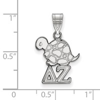 Sterling Silver Rhodium-plated LogoArt Delta Zeta Sorority Symbol Small Pendant view 2