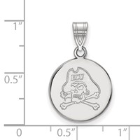Sterling Silver Rhodium-plated LogoArt East Carolina University Pirate Medium Disc Pendant view 2