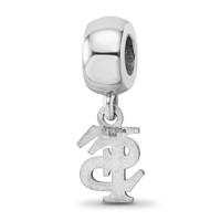 Sterling Silver Rhodium-plated LogoArt Florida State University F-s Extra Small Dangle Bead Charm view 5