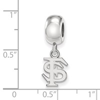 Sterling Silver Rhodium-plated LogoArt Florida State University F-s Extra Small Dangle Bead Charm view 4