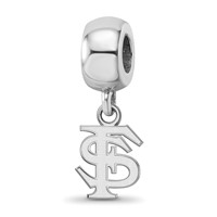 Sterling Silver Rhodium-plated LogoArt Florida State University F-s Extra Small Dangle Bead Charm view 1