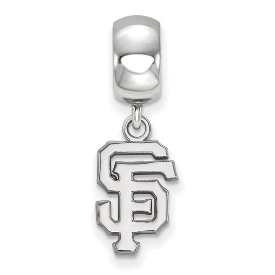 Sterling Silver Rhodium Plated Major League Baseball LogoArt San Francisco Giants Dangle Bead