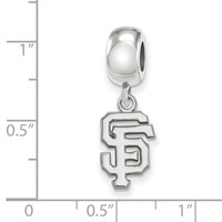 Sterling Silver Rhodium Plated Major League Baseball LogoArt San Francisco Giants Dangle Bead view 3