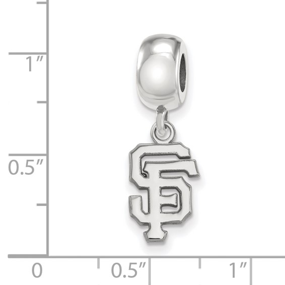 Sterling Silver Rhodium Plated Major League Baseball LogoArt San Francisco Giants Dangle Bead