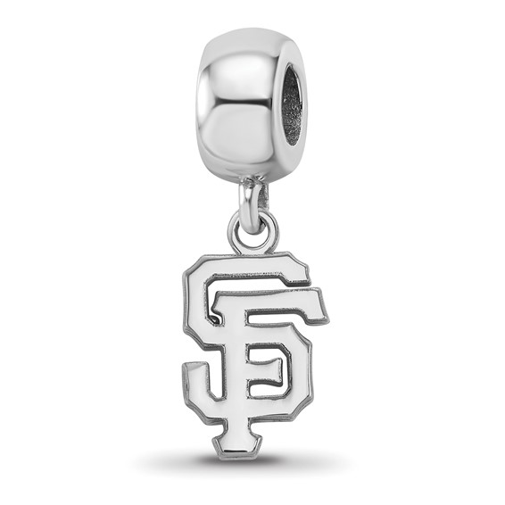Sterling Silver Rhodium Plated Major League Baseball LogoArt San Francisco Giants Dangle Bead