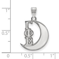 Sterling Silver Rhodium-plated LogoArt Gamma Phi Beta Sorority Symbol Small Pendant view 2