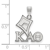 Sterling Silver Rhodium-plated LogoArt Kappa Alpha Theta Sorority Symbol Small Pendant view 2