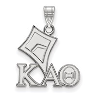 Sterling Silver Rhodium-plated LogoArt Kappa Alpha Theta Sorority Symbol Small Pendant view 1