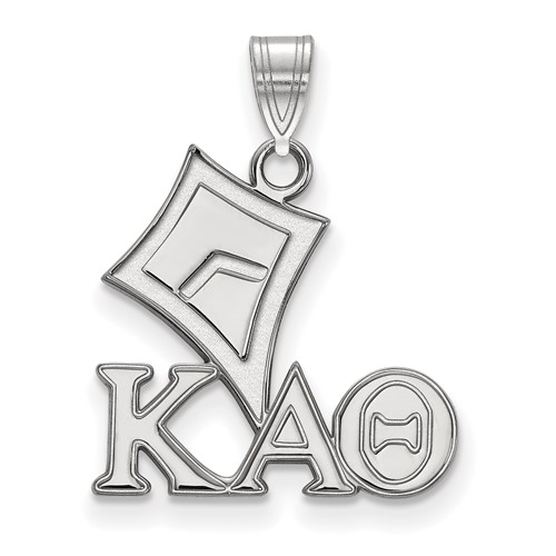 Sterling Silver Rhodium-plated LogoArt Kappa Alpha Theta Sorority Symbol Small Pendant