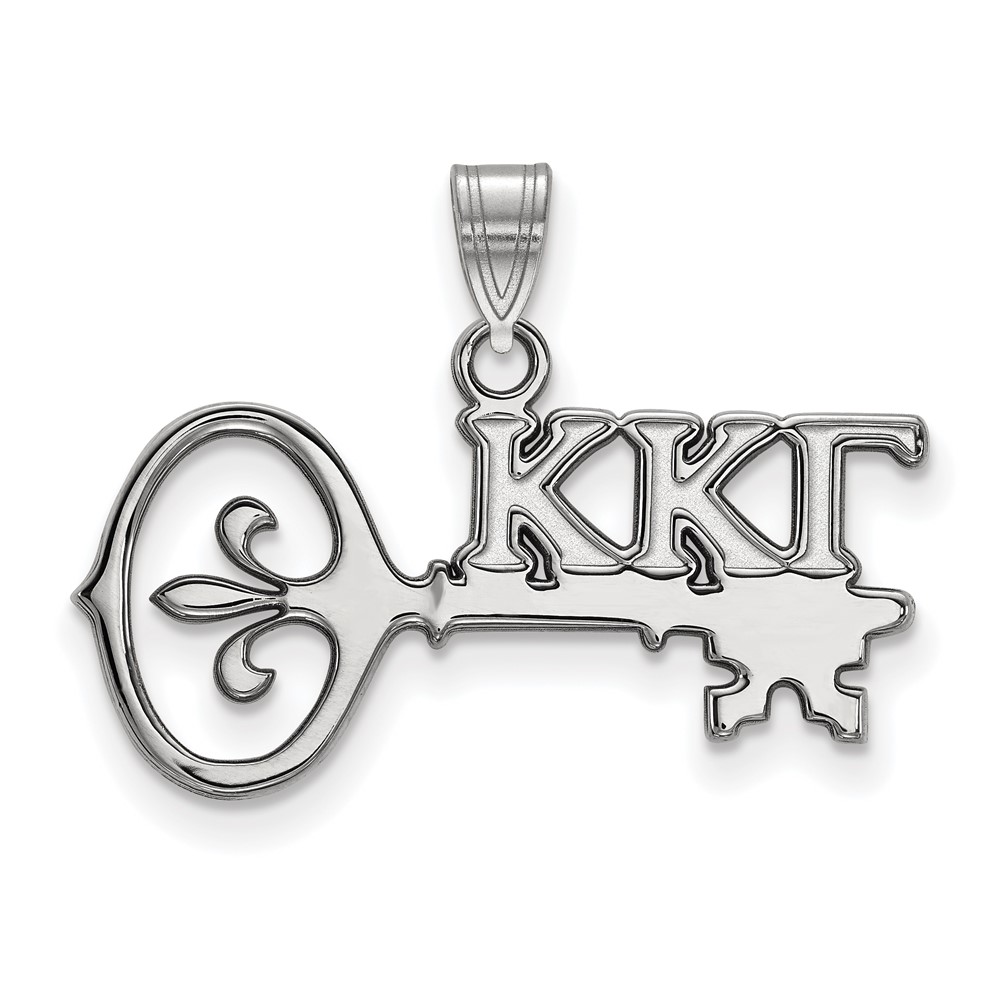 Sterling Silver Rhodium-plated LogoArt Kappa Kappa Gamma Sorority Symbol Small Pendant