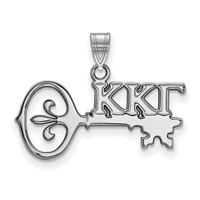 Sterling Silver Rhodium-plated LogoArt Kappa Kappa Gamma Sorority Symbol Small Pendant view 1