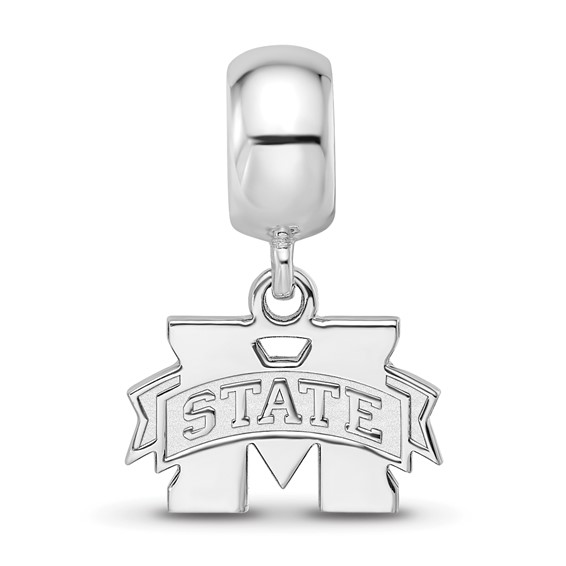 SS Rh-p LogoArt Mississippi State University XS Dangle Bead Charm