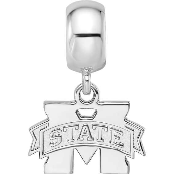 SS Rh-p LogoArt Mississippi State University XS Dangle Bead Charm